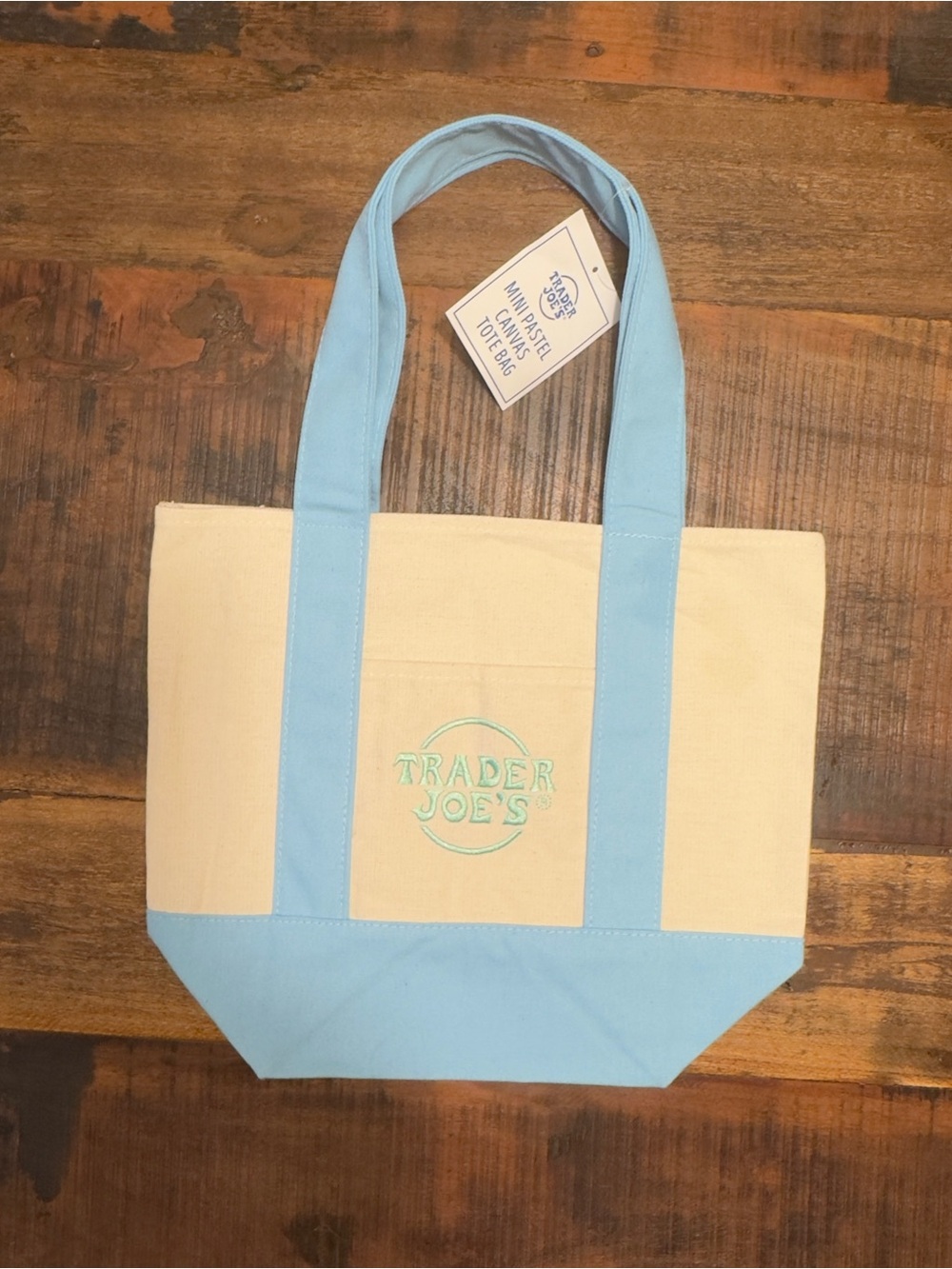 Trader Joe’s Mini Pastel Canvas Tote Bags - Pink, Lavender, Blue, Mint - Picture 4 of 9